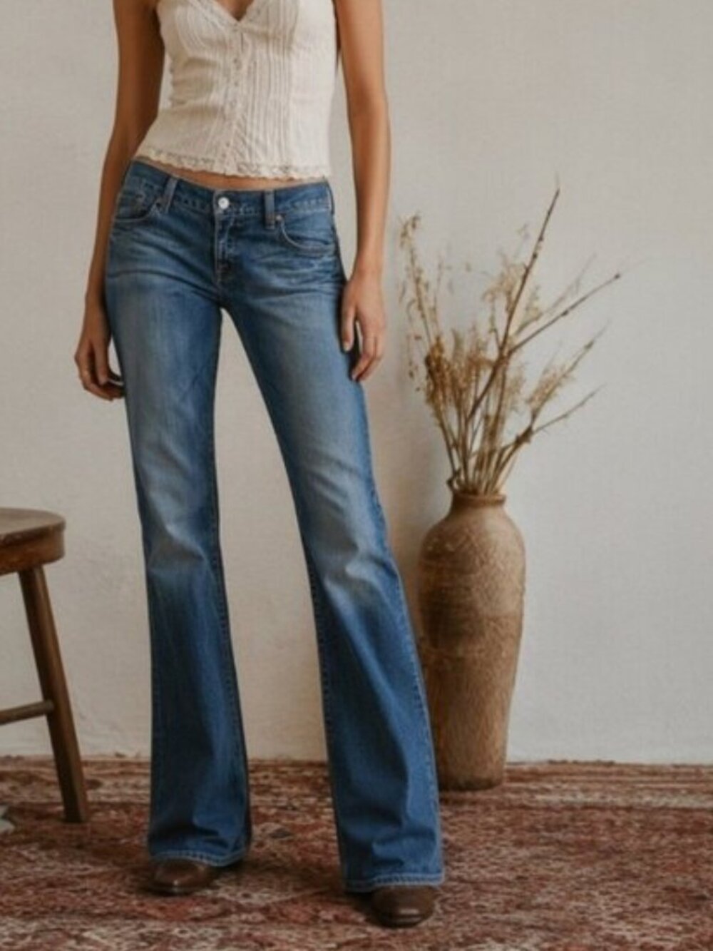 LUCKY BRAND Lil Lexi Bootcut Jeans 14/32 Low Rise Button Fly Y2K USA Denim 34 30 - Picture 16 of 16
